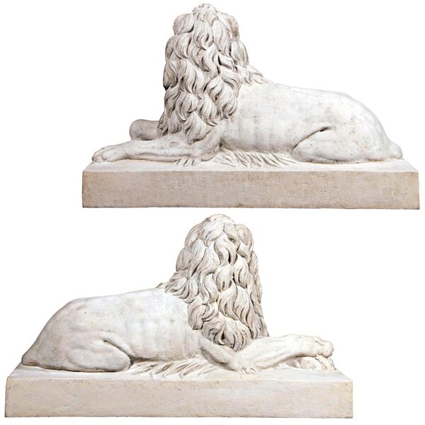 Design Toscano Castle Courtyard Lion Sentinel Statues: Set of Two - NE9160275
