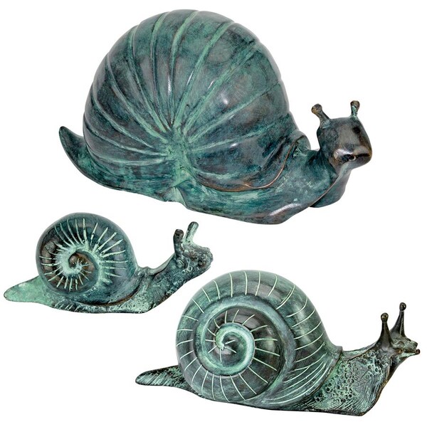 Design Toscano Land Snails Cast Bronze Garden Statue Set - SU90025