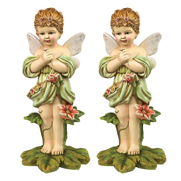 Design Toscano Gertie, the English Flower Fairy Statue: Set of Two - QM914015