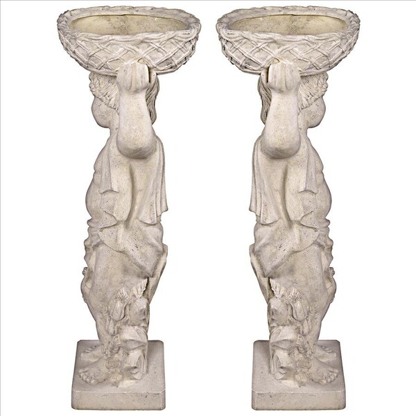 Design Toscano Young Bacchus with Basket Planters Garden Statues: Set of Two - NE9210129