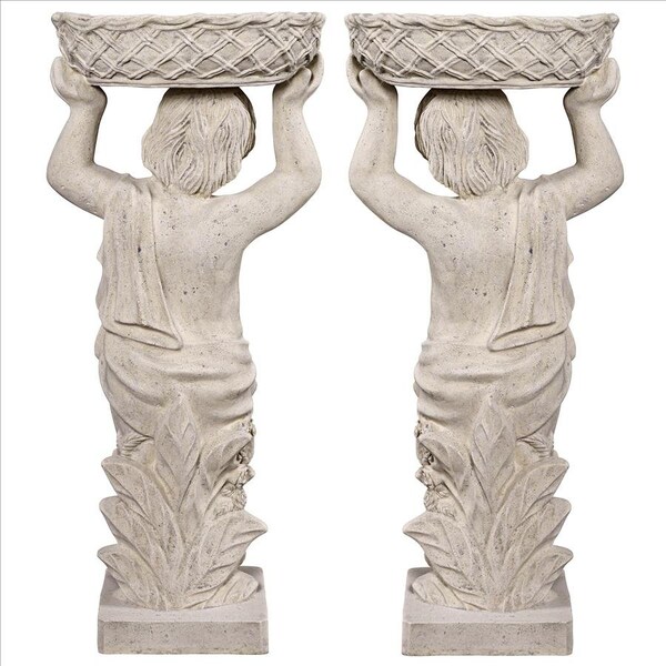 Design Toscano Young Bacchus with Basket Planters Garden Statues: Set of Two - NE9210129