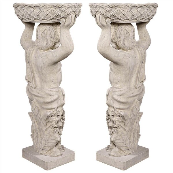 Design Toscano Young Bacchus with Basket Planters Garden Statues: Set of Two - NE9210129