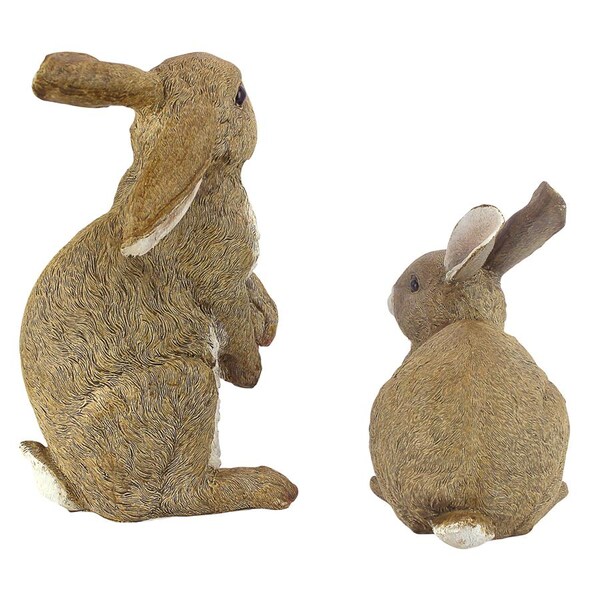 Design Toscano Bashful and Hopper Garden Bunnies Collection: Set of Two - QM6200861