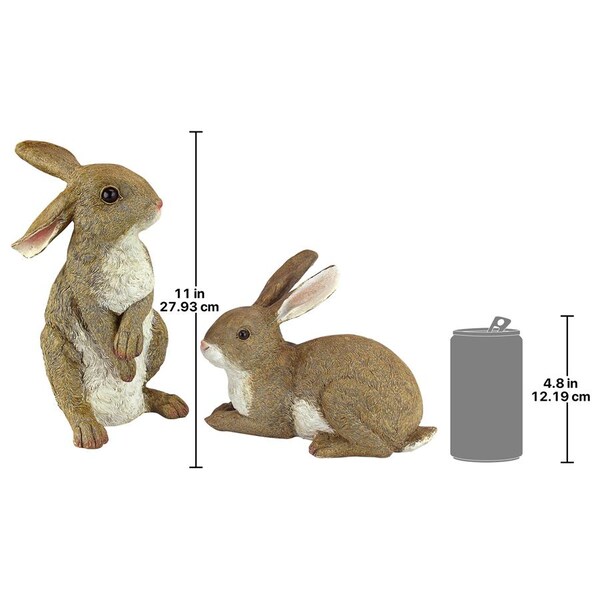 Design Toscano Bashful and Hopper Garden Bunnies Collection: Set of Two - QM6200861