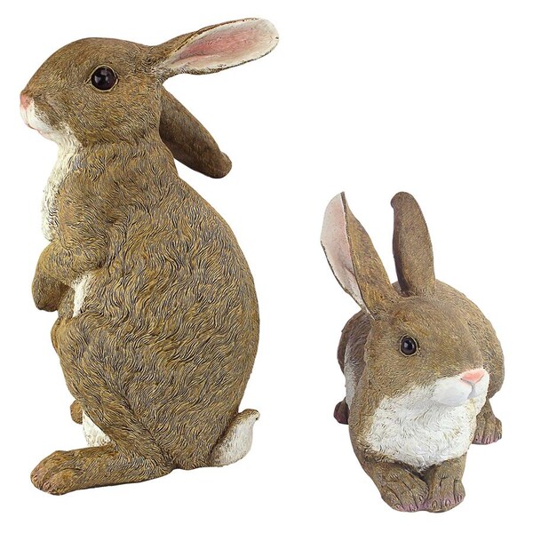 Design Toscano Bashful and Hopper Garden Bunnies Collection: Set of Two - QM6200861