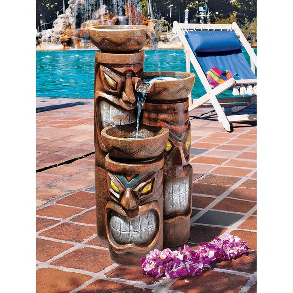 Design Toscano Cascading Aloha Tiki Three-Bowl Garden Fountain - SS11521