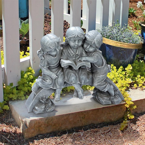 Design Toscano Nature's Scholars Reading Children Garden Statue - QL299435