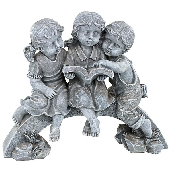 Design Toscano Nature's Scholars Reading Children Garden Statue - QL299435