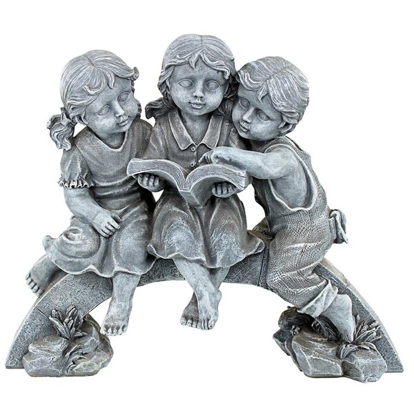 Design Toscano Nature's Scholars Reading Children Garden Statue - QL299435