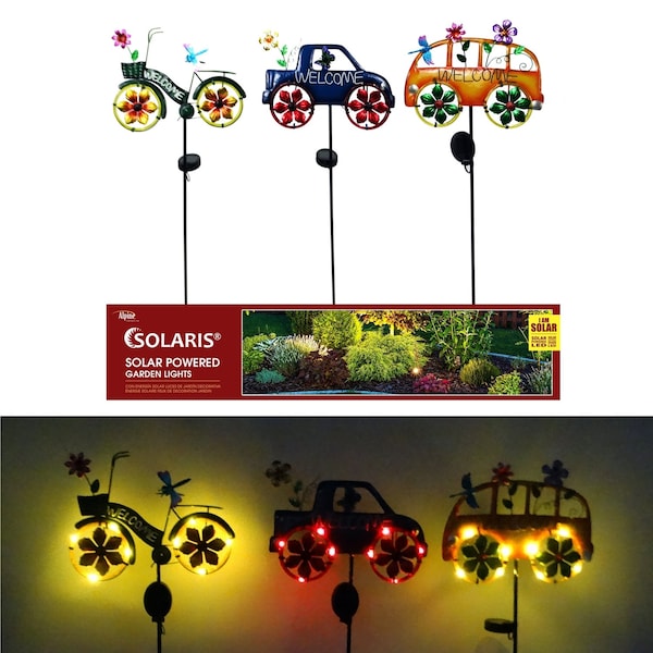 Alpine Alpine Solaris Assorted Iron 36 in. H Welcome Mobile LED Garden Stake - RGG466A