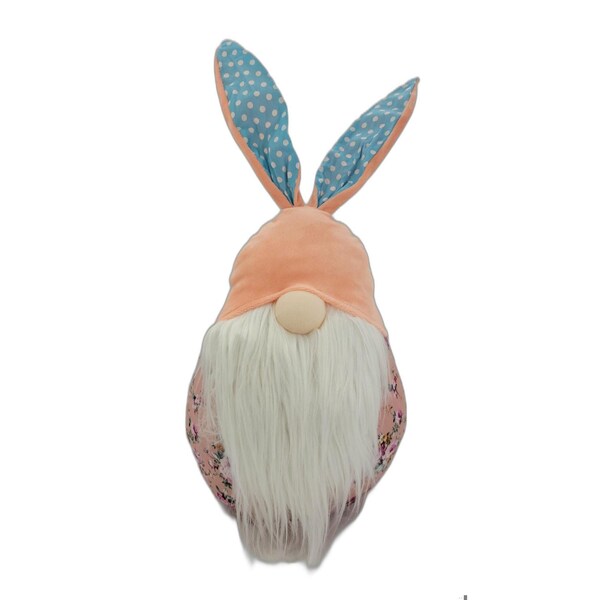 Homeroots 21 x 10 x 9 in. Pink Groovy Easter Bunny Gnome - 402538