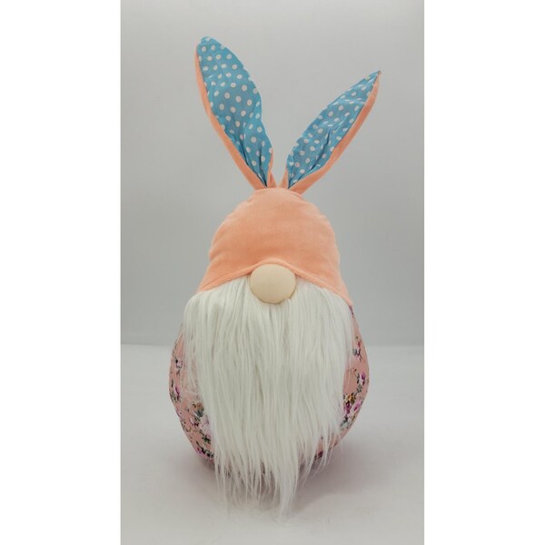 Homeroots 21 x 10 x 9 in. Pink Groovy Easter Bunny Gnome - 402538