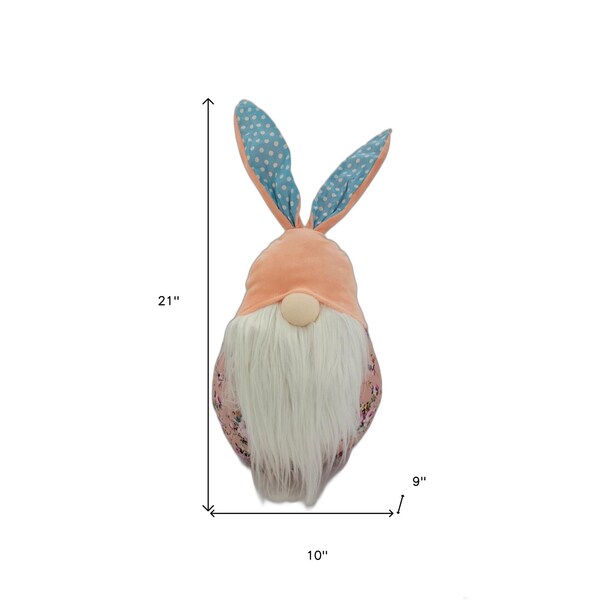 Homeroots 21 x 10 x 9 in. Pink Groovy Easter Bunny Gnome - 402538