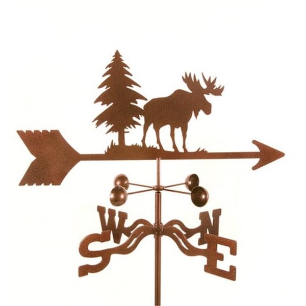 Ez Vane EZ Vane EZ1313-PT Moose Weathervane with Post Mount - EZ1313-PT