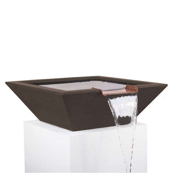 The Outdoor Plus 36 Square Maya Water Bowl - GFRC Concrete - Chocolate - - OPT-36SWO-CHC