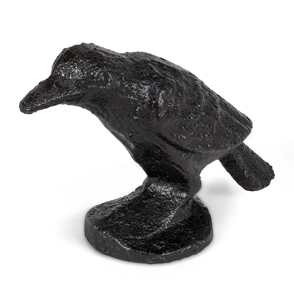 Abbott Collection 2 in. Cast Iron Standing Crow Statue, Black - Small - AB-27-IRONAGE-257