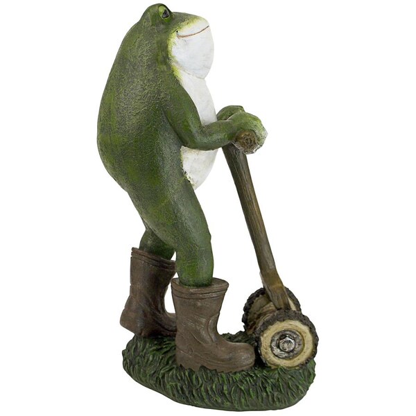 Design Toscano Moses the Garden Toad Lawn Mower Frog Statue - AL18624
