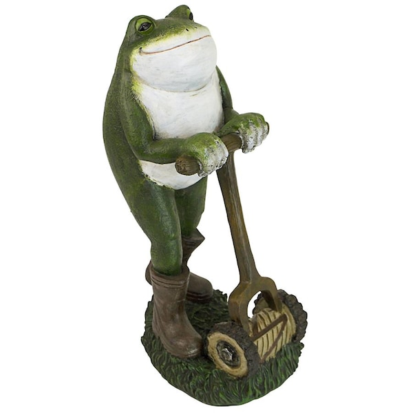 Design Toscano Moses the Garden Toad Lawn Mower Frog Statue - AL18624
