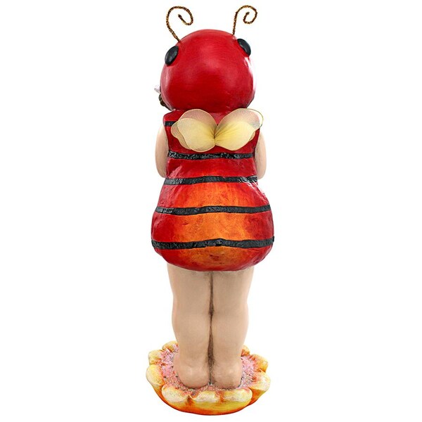 Design Toscano Sarah the Lady Bug Fairy Garden Helper Statue - DS18041