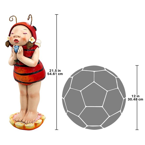 Design Toscano Sarah the Lady Bug Fairy Garden Helper Statue - DS18041
