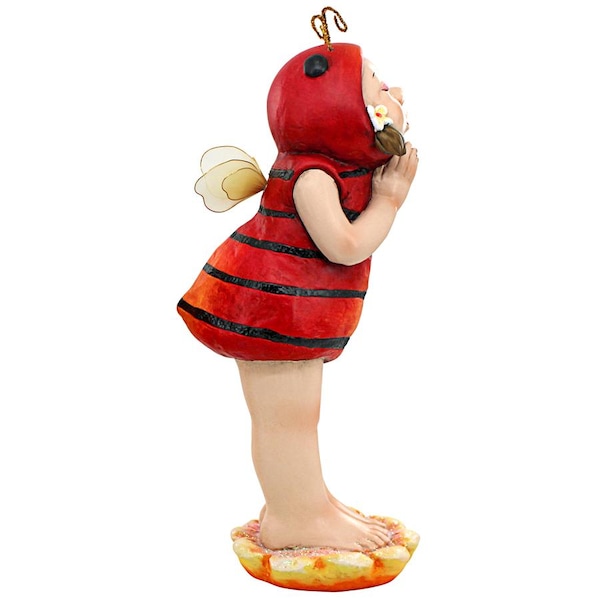 Design Toscano Sarah the Lady Bug Fairy Garden Helper Statue - DS18041