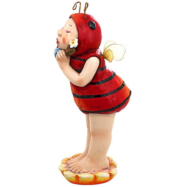 Design Toscano Sarah the Lady Bug Fairy Garden Helper Statue - DS18041