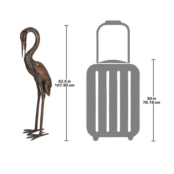 Design Toscano Large Heron Head Low Cast Bronze Garden Statue - KW550201