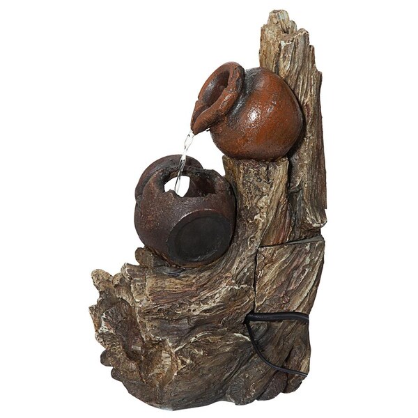 Design Toscano Primavera della Vita Cascading Waterfall Illuminated Tabletop Fountain - QN170018