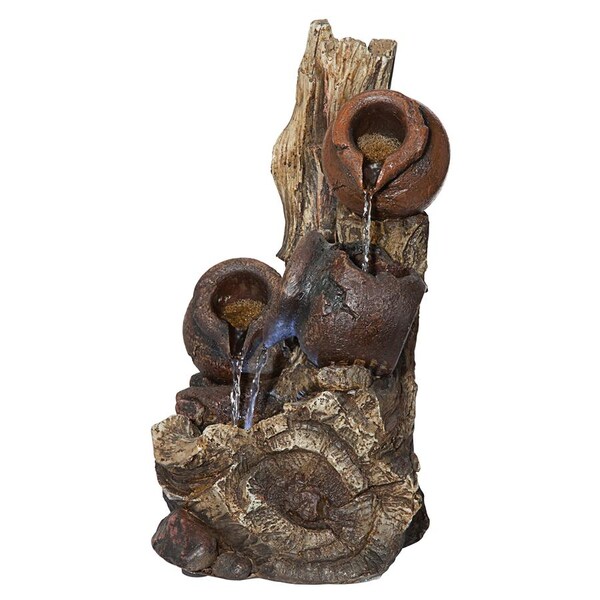 Design Toscano Primavera della Vita Cascading Waterfall Illuminated Tabletop Fountain - QN170018