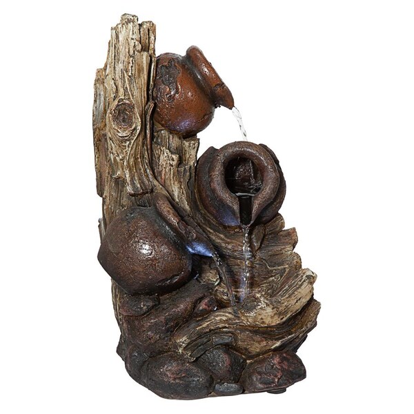 Design Toscano Primavera della Vita Cascading Waterfall Illuminated Tabletop Fountain - QN170018