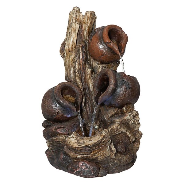 Design Toscano Primavera della Vita Cascading Waterfall Illuminated Tabletop Fountain - QN170018