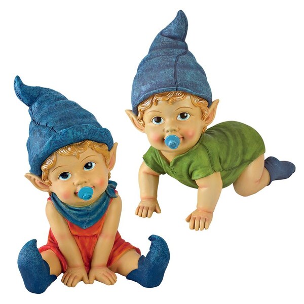 Design Toscano Archibald and Blaze the Baby Gnome Statues - QM9269347