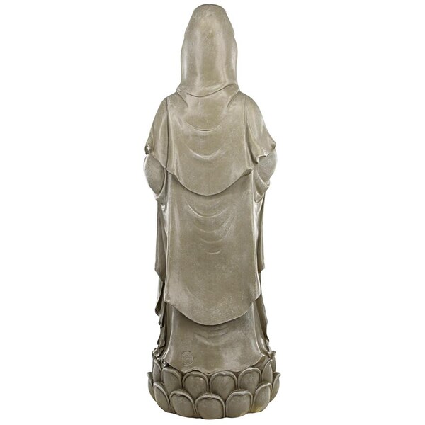 Design Toscano Goddess Guan Yin Standing on a Lotus Statue - DB33691