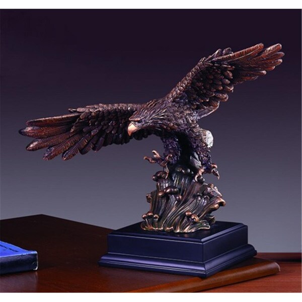 Dwellingdesigns F Eagle Bronze Plated Resin Sculpture - 15 x 8 x 12 in. - DW3078141