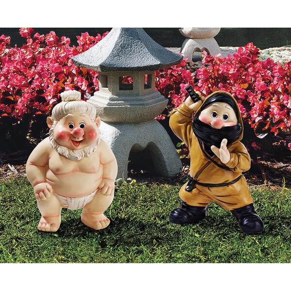 Design Toscano Far East Garden Fighters Gnome Statue Set: Sumo & Ninja - QL930078