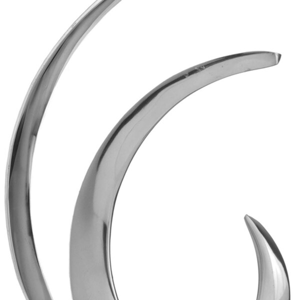 Homeroots 4 x 12 x 18 in. Buffed & Black Oleada Wave Sculpture - 354626