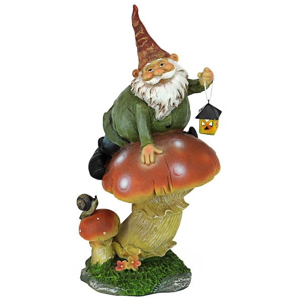 Design Toscano Tesla with the Lamp Garden Gnome Statue - QM211331