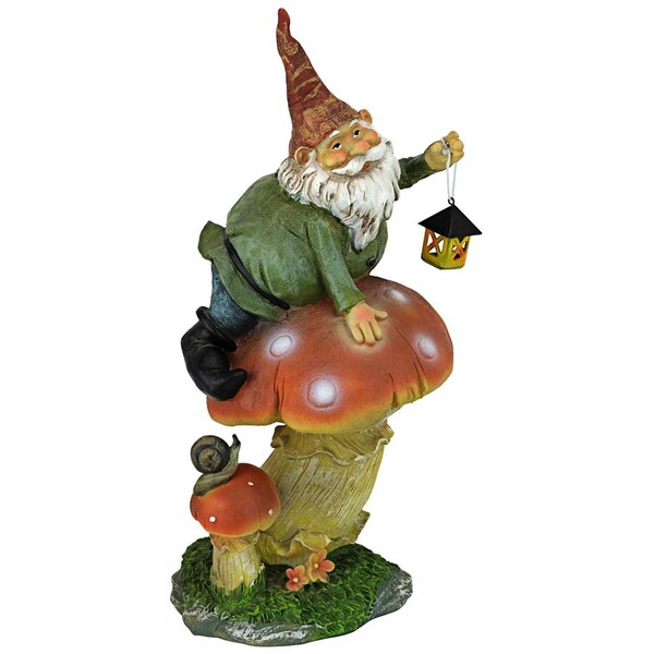 Design Toscano Tesla with the Lamp Garden Gnome Statue - QM211331