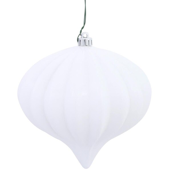 Vickerman 5.7 in. White Shiny Onion UV Drilled, White, 3PK - N151211DSV