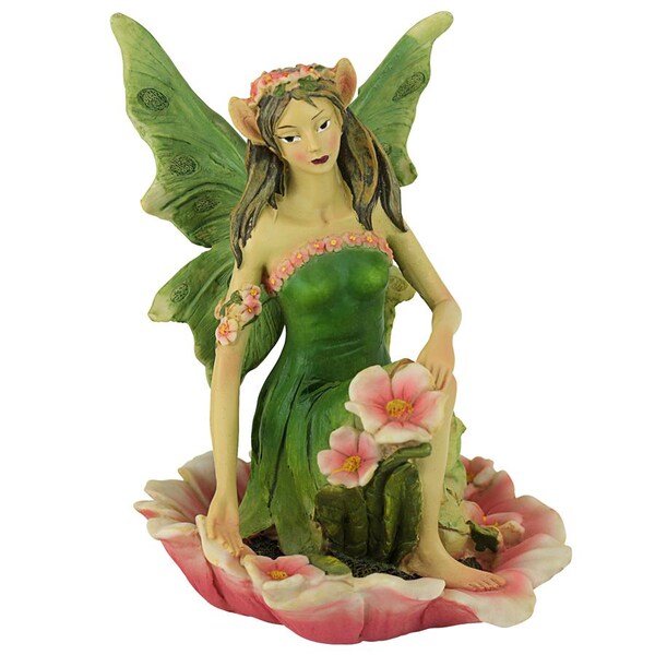 Design Toscano The Red and Green Fairy of Acorn Hollow Statues: Green - QM175891