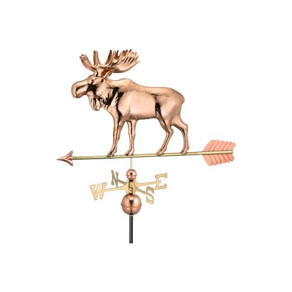 Good Directions Good Directions Moose Weathervane w/ Arrow, Polished Copper - 9557PA