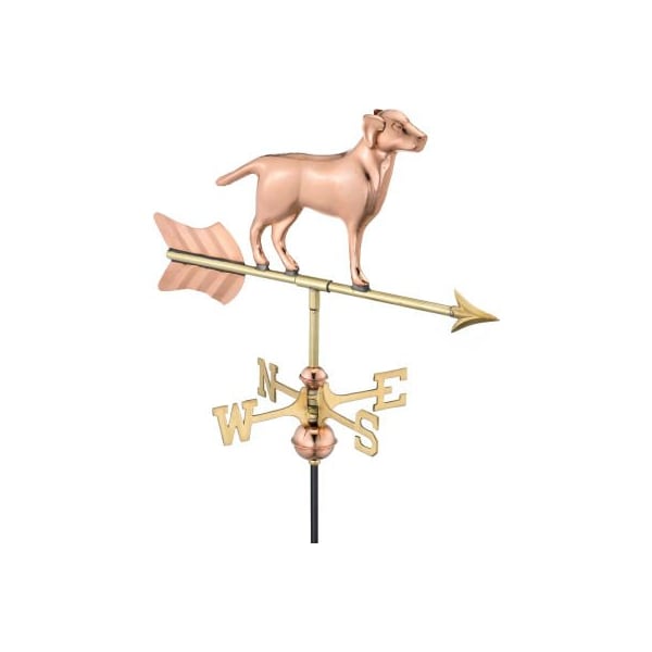 Good Directions Good Directions Labrador Retriever Garden Weathervane, Polished Copper w/Roof Mount - 810PR