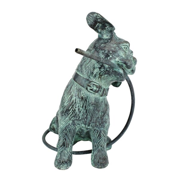 Design Toscano Raining Dogs Bronze Piped Garden Statue: Emerald Verde Patina - SU5311