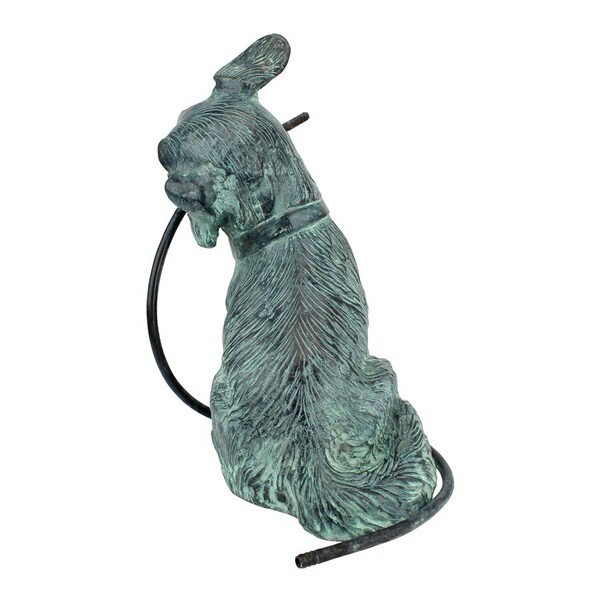 Design Toscano Raining Dogs Bronze Piped Garden Statue: Emerald Verde Patina - SU5311
