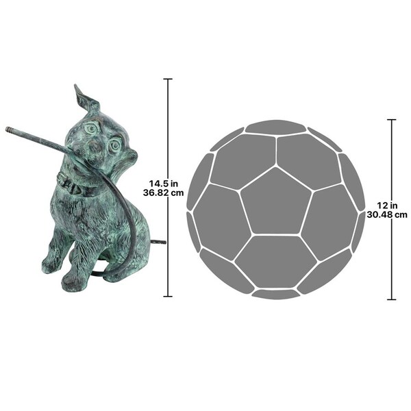 Design Toscano Raining Dogs Bronze Piped Garden Statue: Emerald Verde Patina - SU5311