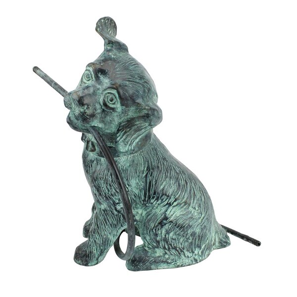Design Toscano Raining Dogs Bronze Piped Garden Statue: Emerald Verde Patina - SU5311