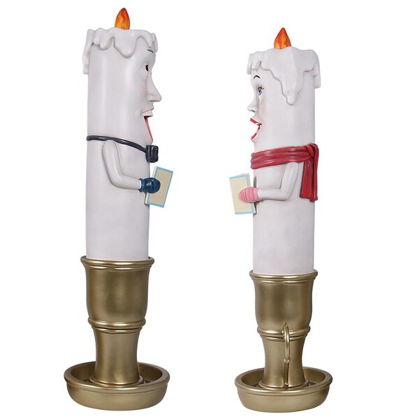 Design Toscano Holiday Luminaries Welcoming Candle Door Sentry Statues: Set of Two - NE9200003