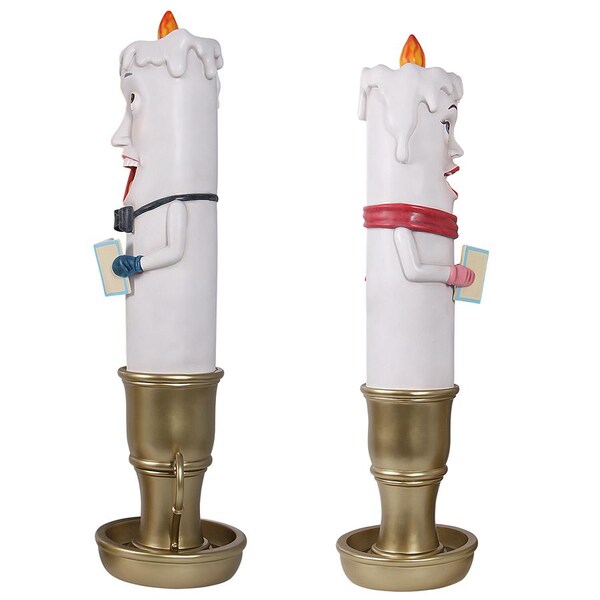 Design Toscano Holiday Luminaries Welcoming Candle Door Sentry Statues: Set of Two - NE9200003
