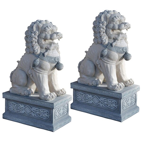 Design Toscano Giant Foo Dog of the Forbidden City Sculpture: Set of Two - NG931178