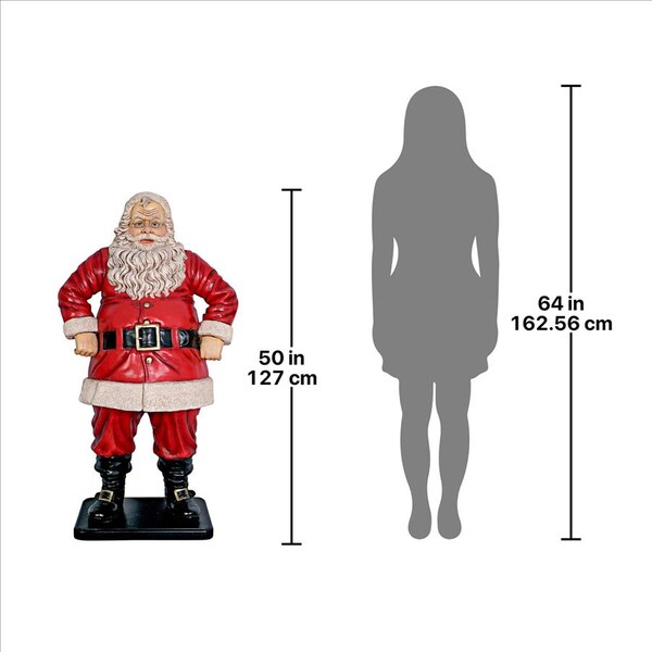 Design Toscano Jolly Santa Claus Life-Size Statue - NE80088